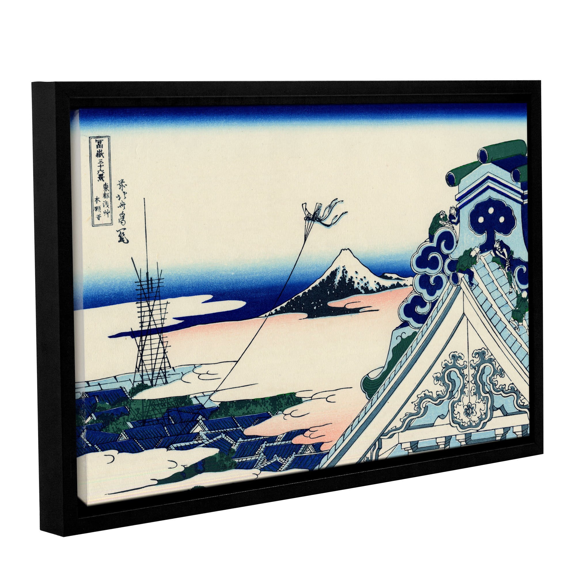 ArtWall Katsushika Hokusai "Asakusa Honganji Temple in the Eastern Capital" Gallery-Wrapped Floater-Framed Canvas