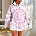 thumbnail image 3 of JTZGDY Ombre Hoodies for Women Teen Girls Fall Winter Tie Dye Gradient Color Print Long Sleeve Drawstring Hooded Pullover Sweatshrits Trendy Basic Y2K Athletic Sweatshirts with Pockets Pink#01 XXL, 3 of 6