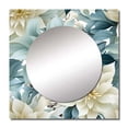thumbnail image 2 of Designart "Zen-Like Elegance In Grey And White Florals" floral White Large Square Mirror - Square Bedroom Mirror Printed Wall Decor - Cottage Square Printed Wall Mirror Art, 2 of 5