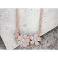 thumbnail image 2 of KEEVA JEWELS 0.95 Carat F-G/VS Round Lab Grown Diamond Double Flower Pendant Necklace for Women, 18-Inch Chain, Made in Yellow Gold Plated Silver., 2 of 4