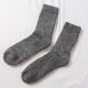 thumbnail image 2 of EeaseMX 2 pares de calcetines de lana gruesa para hombre Calcetines de color sólido cálido Accesorio de ropa (gris y oscuro), 2 of 7