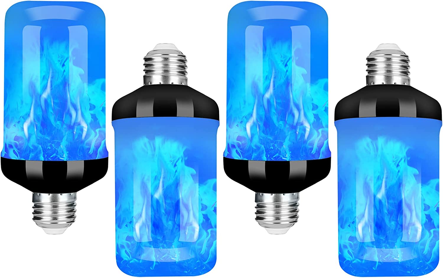 LED Flame Effect Fire Light Bulb, Upgraded 4 Modes Flickering Fire