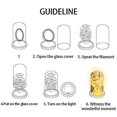 thumbnail image 4 of Bell Glass Decoration With Cork Base Plate Glass Dome Glass Dome Decoration Glass Dome With Led Light Chain Battery For Display Dome Lamp, Decorative Filling, Eternal Rose, Decorations, 4 of 7