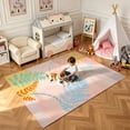 thumbnail image 3 of Modern Abstract Indoor Area Rug, Pastel Floral Geometric Rug for Living Room Bedroom Patio,4'x6',Pink, 3 of 7
