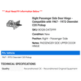 thumbnail image 2 of Right Passenger Side Door Hinge - Compatible with 1967 - 1972 Chevy C20 Pickup 1968 1969 1970 1971, 2 of 2