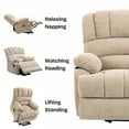 thumbnail image 2 of Hifurni Large Size Power Lift Recliner Chair, 8-Point Vibration Massage Lumbar Heating and USB Port, Beige Chenille, 2 of 5