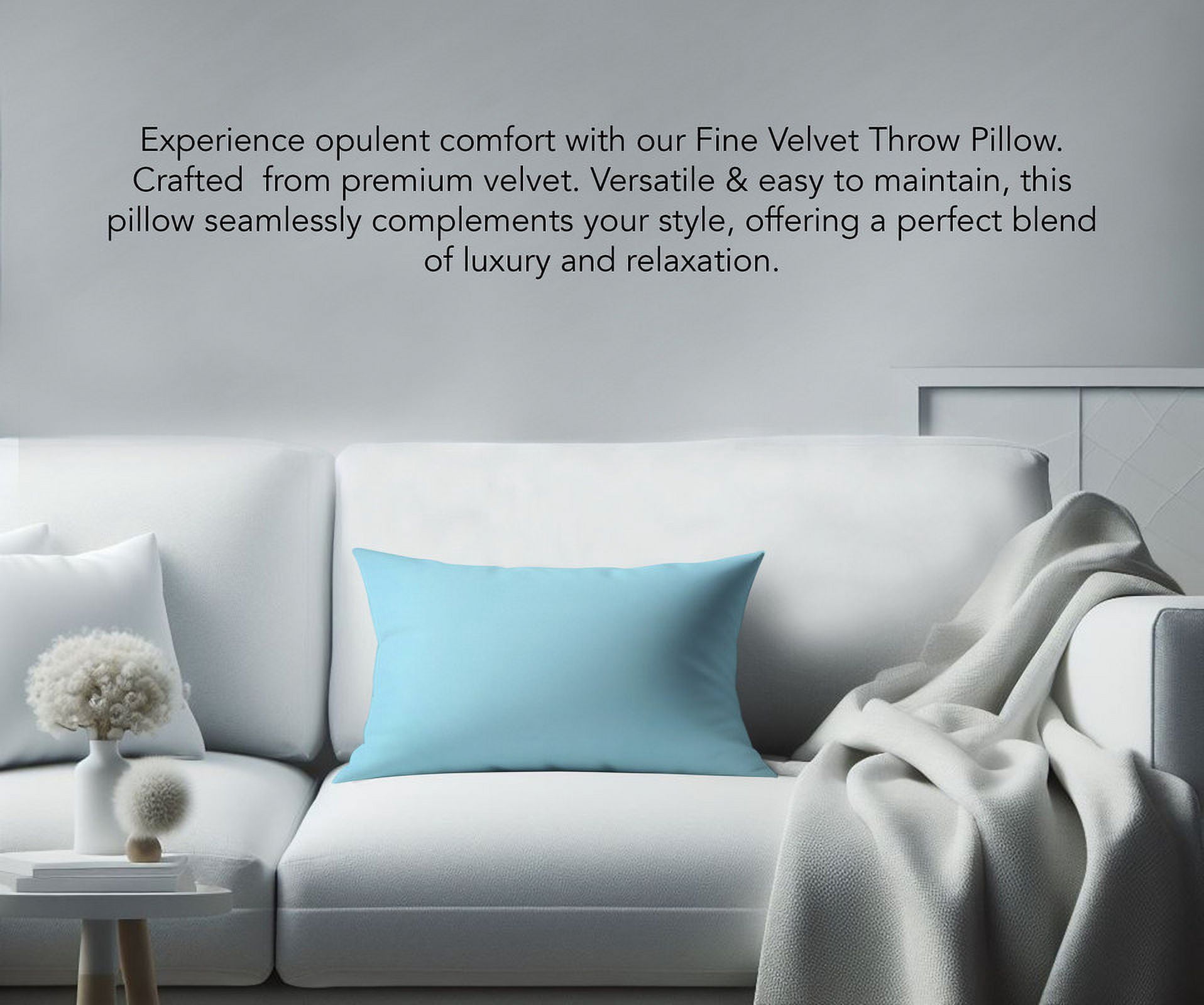 A1HC Hypoallergenic Down Alternative Decorative Throw Pillow, 12x20 in, Rectangular, Pack of 1, Light Blue