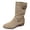 Khaki, variant on Shrysg Women's Mid Calf Vintage Double Buckle Comfortable Slouchy Boots Pointed Toe Chunky Heel Slip-On Boots for Fall Winter Daily Wear Party Office Khaki