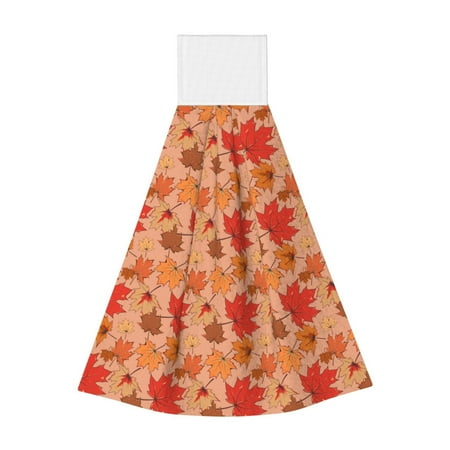 

Ocsxa Yellow And Red Maple Leaves for Hand Towels Hand Wipes with Velcro Soft and Fast Absorbent Hanging Towels Reusable Cleaning Cloth for Kitchen/Bathroom/Laundryroom 14x18In