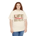 thumbnail image 6 of DJH Apparel | Life Happens, God Helps Christian Unisex Cotton T-shirt, 6 of 8
