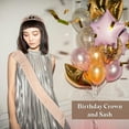 thumbnail image 4 of Corona de Cumpleaños y Banda Uxcell, Banda de Cumpleaños de 40 años para Mujeres, Tiara de Rhinestone para Decoraciones de Favor de Fiesta, Oro Rosa, 4 of 6