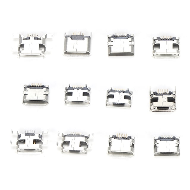 Conector Micro Usb, 12 Tipos Componentes De Control Industrial Puerto Micro Usb USB Para Conector USB SMD Para Industrial Para Conector Para Componentes ANGGREK Components