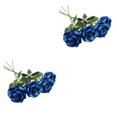 thumbnail image 3 of Rosas de Seda Artificiales Monstrate 10 unids/set Boda Color Azul, 3 of 6