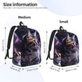 thumbnail image 3 of Hirioo Purple Moon Cat Canvas Backpack, Durable Travel Backpack with Multiple Compartments,Large Capacity, Backpack for School, Hiking, Work, 3 of 7