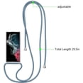 thumbnail image 3 of Clear Case for Samsung Galaxy S22 Ultra 5G with Adjustable Neck Lanyard Strap,Soft Slim TPU Shockproof Protective Cover for Samsung Galaxy S22 Ultra 5G-Grey Blue, 3 of 11