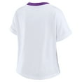 thumbnail image 3 of Women's WEAR by Erin Andrews White Minnesota Vikings Cropped Center Stripe Dolman T-Shirt, 3 of 6