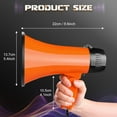 thumbnail image 5 of Portable Megaphone Bullhorn 20 Watt Power Megaphone Speaker Voice and Siren/Alarm Modes with Volume Control and Strap (Orange), 5 of 9