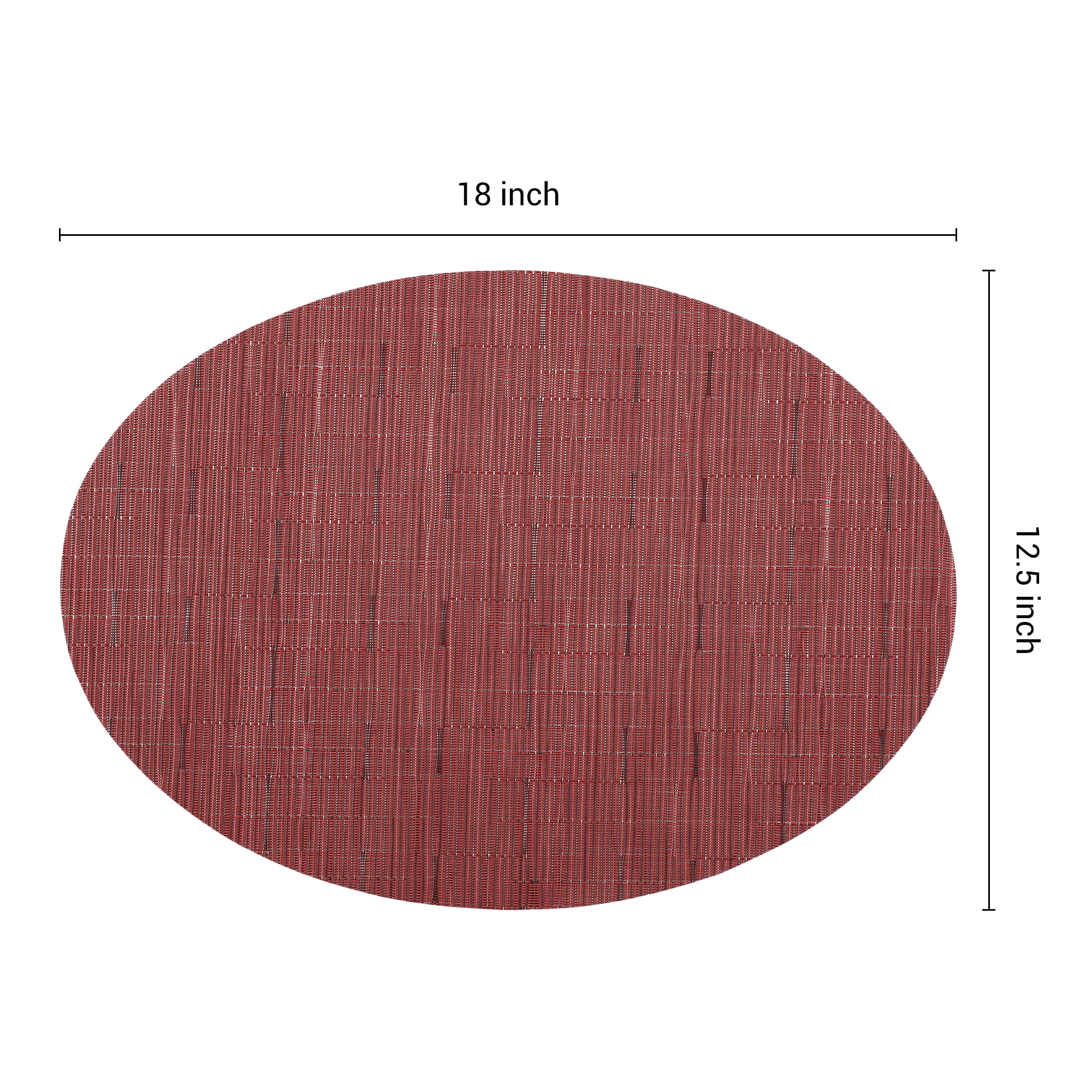 Unique Bargains Set of 6 Oval Placemats for Dining Table Decor Table Placemats Burgundy