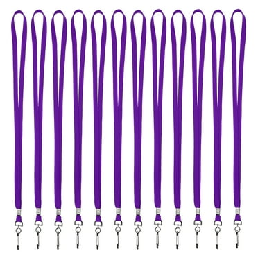 Uxcell Lanyards, 100 Pack Neck Lanyards Bulk with Swivel Hook Clip for ID Badges Holder, Keys, Office, Teachers, Purple