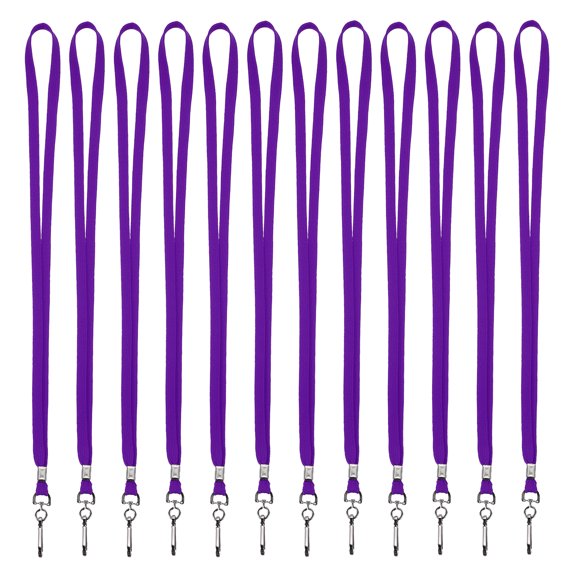 Uxcell Lanyards, 100 Pack Neck Lanyards Bulk with Swivel Hook Clip for ID Badges Holder, Keys, Office, Teachers, Purple