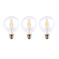 thumbnail image 2 of EcoSmart 60-Watt Equivalent G25 Dimmable Energy Star Clear Filament Vintage Style LED Light Bulb Soft White (3-Pack), 2 of 4