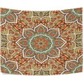 thumbnail image 2 of Boho Mandala Style Tapestry Wall Hanging Tapestries Happy Colorful Hippie Psychedelic Art Polyester Carpet Wall Decorative for Living Room Bedroom 60x51inch, 2 of 7