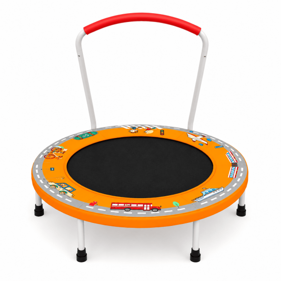 CZBZ 36" Toddler Trampoline for Kids, Mini Indoor Outdoor Kids Trampoline with Foam Safety Handlebar, 6-Leg Stable Steel Frame, No Gap Design, Small Trampoline Birthday Gift for Boys and Girls