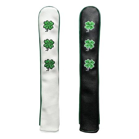 2Pcs PU Leather Golf Alignment Rod Cover Case Holder Headcover Training Aid Club
