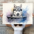 thumbnail image 4 of Siberian Husky Dog Canvas Bathroom Décor - Unique Bath Wall Decor - Modern Canvas Bathroom Wall Art - Room Decor - Bathroom Decorations - Restroom Sign - Wall decor living room, 4 of 4