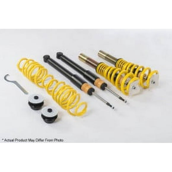 Fits 2015-2023 Volkswagen Jetta Suspension Techniques Lowering Kit 13280088 ST X; Non Adjustable Valving; Dual Pigtail Style Coil Springs; Gold/Black Shock Absorbers/Yellow Springs