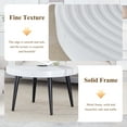 thumbnail image 4 of Round Coffee Table Small with Storage Side Modern White Marble Metal Leg for Living Room Apartment Bedroom, 4 of 8