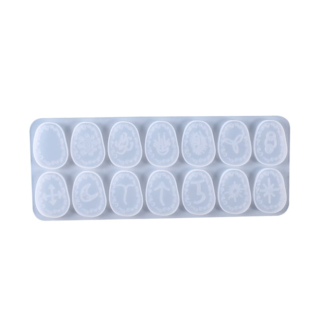 Molde De Silicona Transparente Rune Mold Con 14 Ranuras Diy Crystal Epoxy Para Uso Doméstico Minnieouse HA016969-00