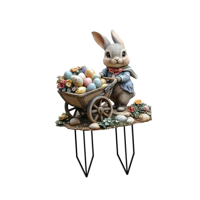 Estatua de conejo con estacas para jardín, fácil de usar, regalo, adornos artísticos para el jardín, escultura de animal, figura acrílica para el Estilo I
