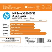 HP Envy x360 15 i5 2-in-1 Touch 8GB/512GB - Silver