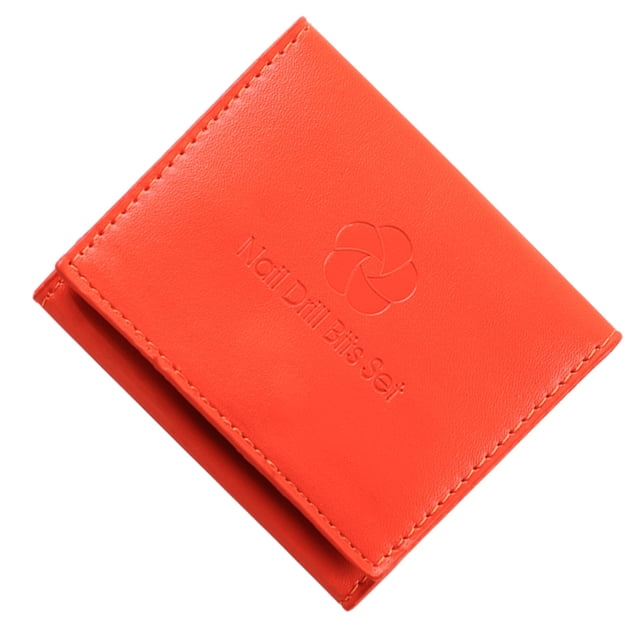 Jumpingount Bolsa de almacenamiento, bolsa para cabeza de pulido, saco para brocas, organizador de amoladora de moda verde, montaje de exhibición, Juegos de manicura Naranja