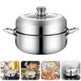thumbnail image 2 of 1Pc Stainless Steel Steamer Multifunctional Steam Pot Home Supply (Silver), 2 of 8
