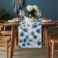 thumbnail image 2 of Navy Blue Floral Table Runner - 72 Inch Long, Kitchen Dining Table Runner Dresser Scarves, Spring Flowers Butterflies Wooden Farmhouse Decor for Coffee Tables Wedding Party Banquet, 2 of 8