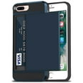 thumbnail image 1 of For Apple iPhone 8 Plus Blue Shockproof Card Slot Wallet Heavy Duty Case Tough 360 Cover Case, 1 of 2
