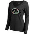 thumbnail image 2 of Women's Black Iowa Hawkeyes Lovely Long Sleeve V-Neck T-Shirt, 2 of 3