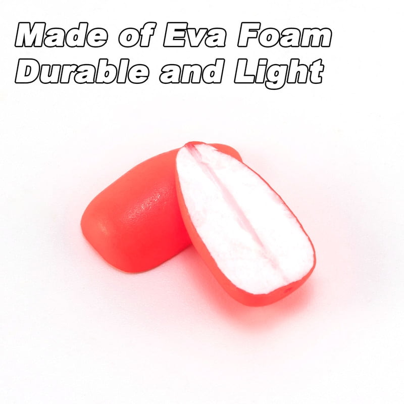 Dr.Fish 60-Piece Oval Foam Floats - Strike Indicators For Fly Fishing Trout, Walleye, Bass