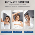 thumbnail image 4 of Sasttie Pillows Standard Size Set of 4, Hotel Down Alternative Sleeping Bed Pillows for Side Back Stomach Sleepers,Dark Grey, 4 of 9