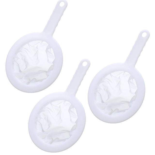 Paquete de 3 coladores de malla 100+200+400, coladores de malla de nailon ultrafinos para cocina, tamiz de plástico, para leche de soja, café, leche, yogur, jugo, kéfir coladores de cocina