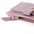 thumbnail image 3 of 3 Uds. Cartera Cuero PU Con Tarjetero Multiranura Color Sólido A La para Mujer () Púrpura, 3 of 9