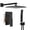 Matte Black, variant on EDX Shower Faucet Set, 12 Inch Square Rainfall Shower Head and Handle Set, Wall Mounted, Pressure Balance Valve, Matte Black