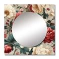 thumbnail image 2 of Designart "Vintage Rose And Green Garden II" floral Green Large Square Mirror - Square Bedroom Mirror Printed Wall Decor - Cottage Square Printed Wall Mirror Art, 2 of 5