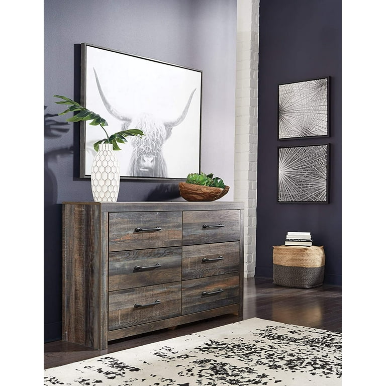 Modern Drystan 6-Drawer Dresser by Ashley Furniture in Burnt
