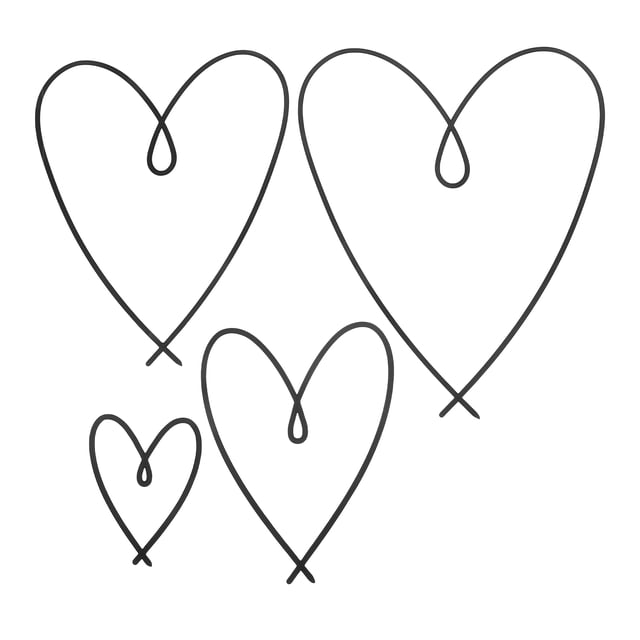 unbranded 4Ud De Pared Con Corazón De Metal Negro Con Artístico Romántico Para Y Dormitorio