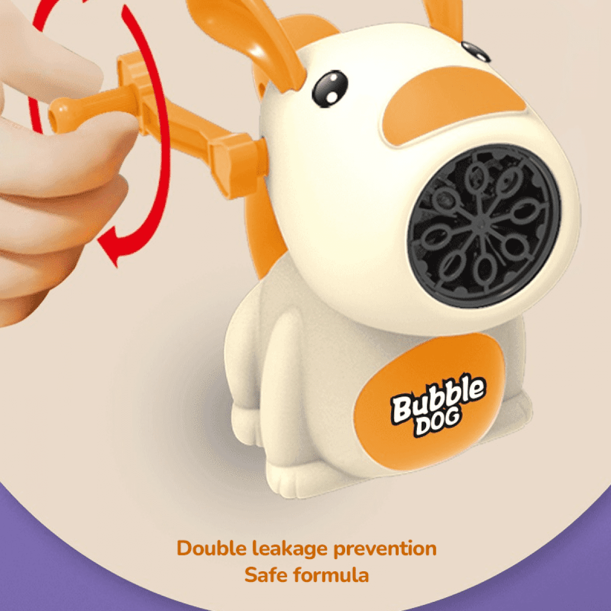 Dog Bubbles Machine for Kids, Hand Crank Bubble Blower Maker for Toddlers Ages 3+ Indoor Outdoor Christmas Birthday Easter Gifts(Brown)