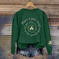 thumbnail image 2 of Bunenne St Patrick Day Sweatshirts Shamrock Sweatshirt Women's St. Day Print Long Sleeved Pullover Hooded Solid Color Hoodie Crew Sweatshirt for Women Army Green 3 L, 2 of 4