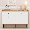 thumbnail image 2 of Dresser for Bedroom with 6 Drawers, Modern Wood 6 Drawer Dresser with Black Knobs, Chest of Drawers for Nursery, Living Room My Lux Decor Round, 2 of 8